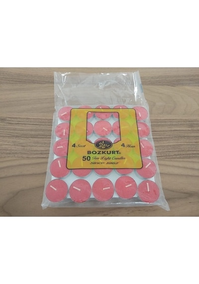 Tealight Mum Kırmızı 50' Li Bozkurt Mum