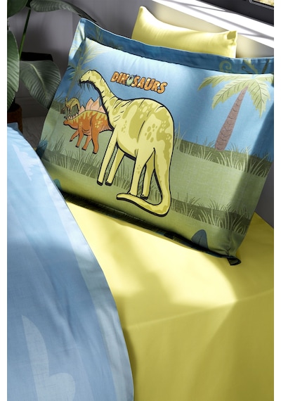 Özdilek Dino Zoo Tek Kişilik Lastikli Fitted Çarşaf Nevresim Takımı Petrol