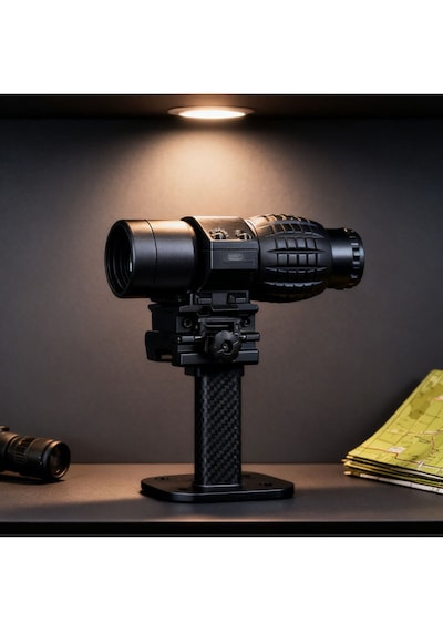 3x Magnifier Reddot Uyumlu Yakınlaştırıcı Dürbün - Katlanır Yaylı Ayaklı Profesyonel Tfek Dürbünü Siyah