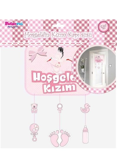 Hoşgeldin Kızım Kapı Süsü Karton