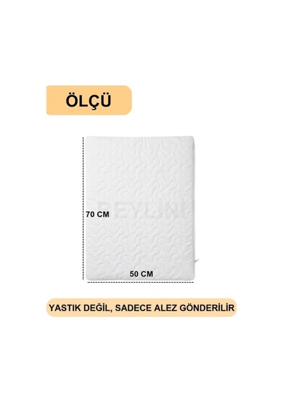 Beylini 2'li Yastık Alezi Sıvı Geçirmez Kapitone Fermuarlı Yıkana Beyaz