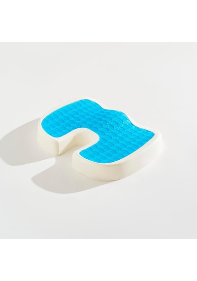 Coxygel Serinleten Visco Oturma Minderi Jelli Ortopedik Coccyx Kuyruk Sokumu Minderi 45x34x7cm Gri