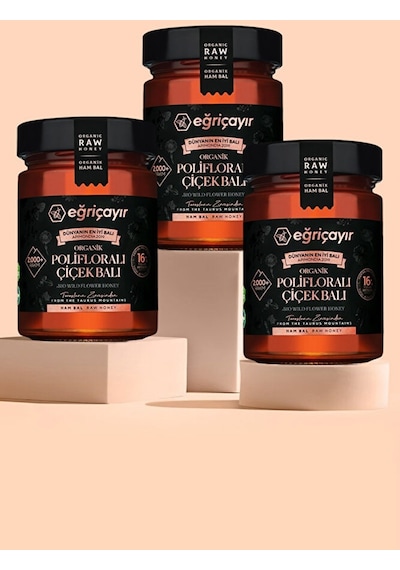 Eğriçayır Organik Polifloralı Çok Çiçekli Bal 3 x 450 G