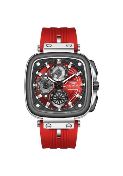 Ferro Fm11352d-j8 Quartz Silikon Kırmızı 44 Mm Erkek Kol Saati