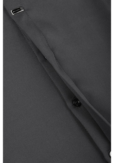 Deep Sea Deepsea Antrasit Slim Fit Likralı Kolay Ütülenebilir Gizli Düğmeli Erkek Gömlek 2602614