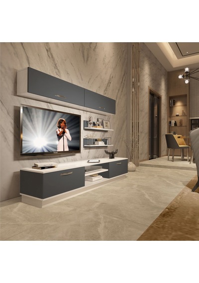 Decoraktiv Eko 5b Mdf Dvd Tv Ünitesi Tv Sehpası - Beyaz Antrasit Beyaz - Antrasit Decoraktiv Eko 5b Mdf Dvd Tv Ünitesi Tv Sehpası - Beyaz Antrasit Beyaz - Antrasit