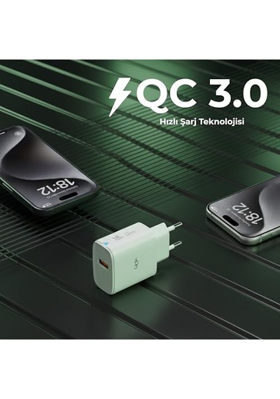 18w Qc3.0 Usb Şarj Adaptörü Beyaz
