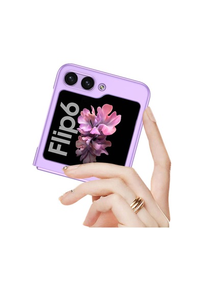 Galaxy Uyumlu Z Flip 6 Kılıf Zore Sert Kıpta Kapak-siyah