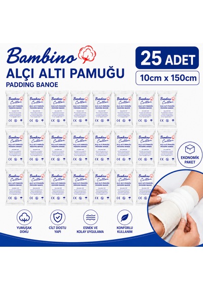 Bambino Alçı Altı Pamuğu 10cm 150cm 25 Adet