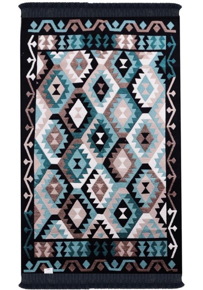 Bigghome Çift Taraflı Kilim, Makinede Yıkanabilir, Modern Desenli, 80 150 Cm, Sa1818a Desenli