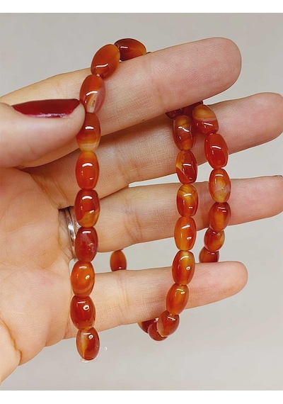 Yasamtohumu Akik Taşı Arpa Kesim Dizi 6 9mm 54690 Çok Renkli