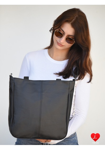 Jara Bag Juno Kadın Omuz Ve Çapraz Çanta Geniş Hacimli, Yumuşak Dokulu Ve Çok Bölmeli Siyah
