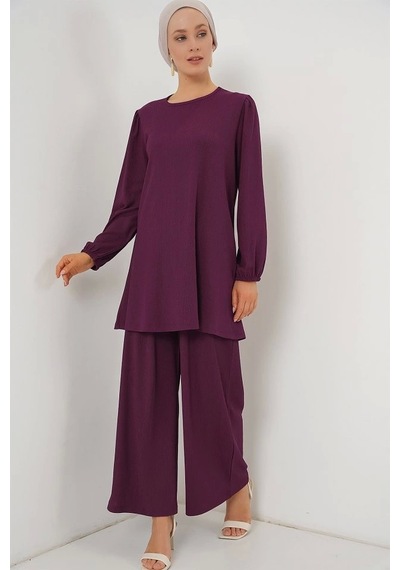 Defymoda Tunik Pantolon Alt Üst Takım 6663 - Mor Mor Defymoda Tunik Pantolon Alt Üst Takım 6663 - Mor Mor