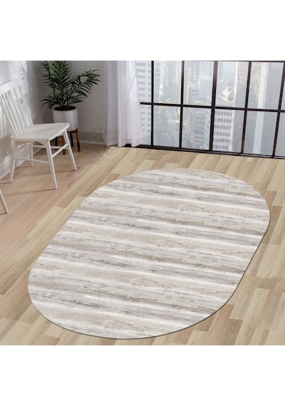 Dijidekor Halı Vizon Cool Ky7055 Yıkanabilir Oval Kesme İnce ... Vizon