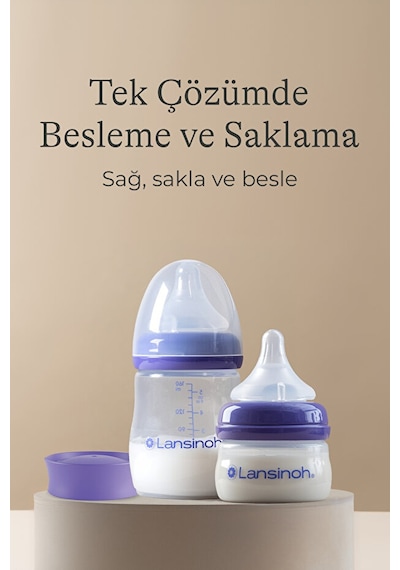Lansinoh® 60 ML, 160 ML ve XS, S Akışlı NaturalWave® Biberon Emziği Yenidoğan Başlangıç Seti (0-3 Ay)