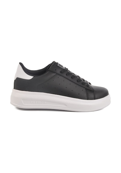 Siyah Beyaz Bağcıklı Kadın Sneaker 156 G Siyah-beyaz