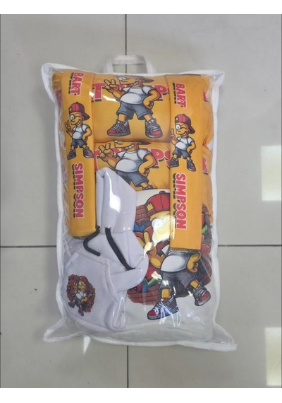 Beyaz Simpson Süper Set Dörtlü Servis Kılıfı + İkili Yastık Ve Kemer Kılıfı +vites Poları