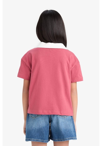 DeFacto Kız Çocuk Boxy Fit Polo Yaka Baskılı Kısa Kollu Tişört E1034A825SMBR201 Bordo DeFacto Kız Çocuk Boxy Fit Polo Yaka Baskılı Kısa Kollu Tişört E1034A825SMBR201 Bordo