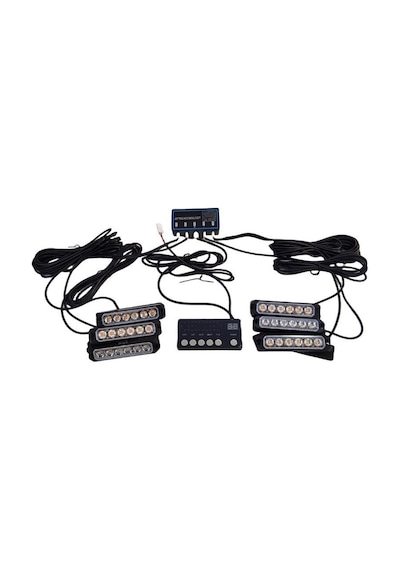 7 Fonksiyonlu Çakar Lamba 12-30v 6 Led 6 Adet Kırmızı Mavi Beyaz Set / Lapa550