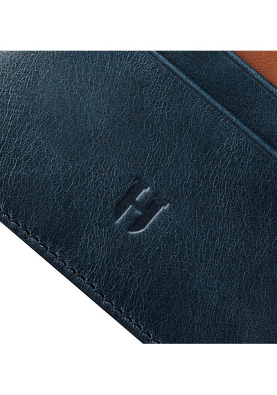 Helmbrook London Elton Erkek Lacivert Plus Color Deri İnce Tasarım Çok Bölmeli Rfid Korumalı Kartlık Lacivert