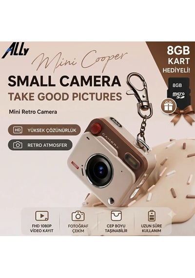 48 Mp Mini  Retro Tasarımlı Video Kayıt Şarjlı Mini Kamera Aksiyon Kamera