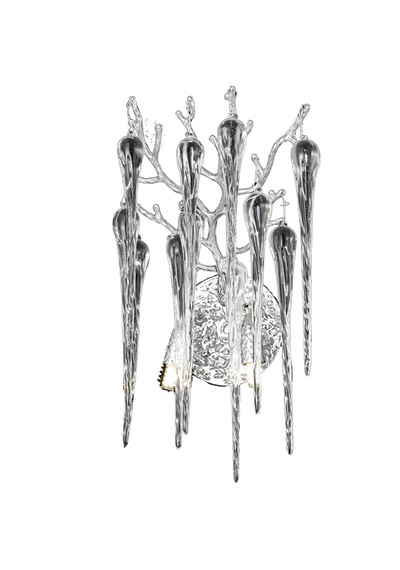 Laura Krom Kristal Taşlı Modern Tasarım Su Damlası Taşlı Duvar Lambası Salon Aplik Krom