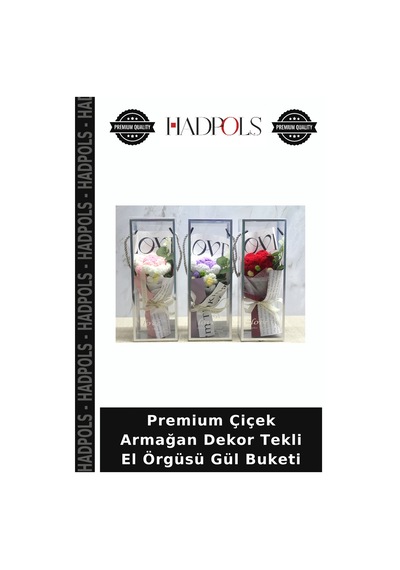 Premium Çiçek Armağan Dekor Tekli El Örgüsü Gül Buketi Çok Renkli