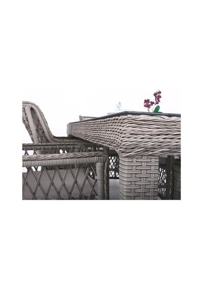 Gardenya Bahçe Flexy Home Garden Roza Ritim El Örgüsü Rattan 100 200 Masalıbahçe Balkon Ve Mobilya Takımı Gri
