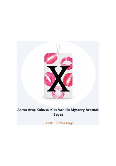 Trobus Asma Araç Kokusu Kiss Vanilla Mystery Aromalı Beyaz
