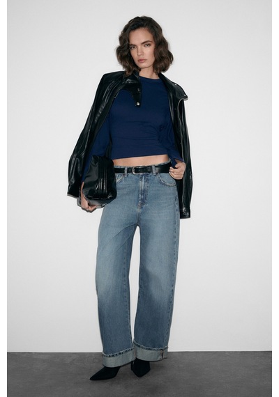 Grımelange Comıno Kadın Yuvarlak Yaka Vücuda Oturan Esnek Kumaşlı Slim Fit Lacivert Bluz Lacivert