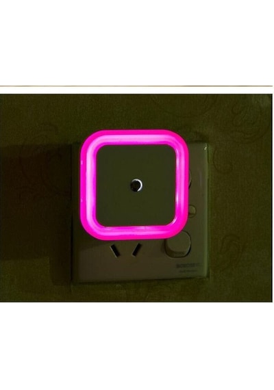 Fotoselli Led Gece Lambası, Pembe Renk Sensörlü Gece Lambası, 1 Watt Pembe Renk Led Gece Lambası Pembe