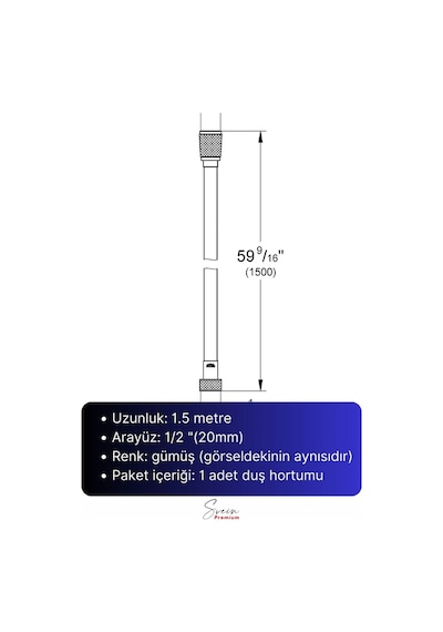 Siyah Dayanıklı Esnek Kırılmaz Çatlamaz Patlamaz Sızdırmaz Pvc Banyo Duş Musluk Hortumu 1,5 Metre Çok Renkli