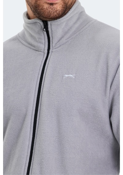 Slazenger Sansa 2 Li Set Erkek Fermuarlı Dik Yaka Cepli Gri - Koyu Gri Polar Gri - Koyu Gri
