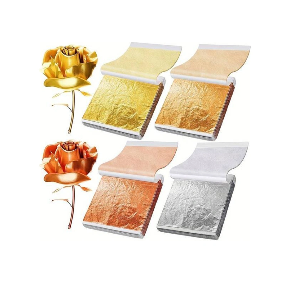Varak Kaplama Yaprak Metalik Folyo İmitasyon 9x9cm 10lu Paket 7 Champagne Gold R5799f-7 Karışık