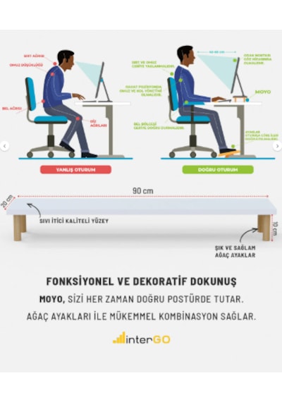 Monitör Yükseltici, Ekran Yükseltici, Masa Üstü Organizer Beyaz