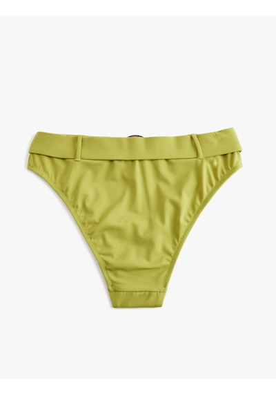 Koton Astarlı Kemerli Yüksek Bel Bikini Altı Yeşil 5sak00194mm Yeşil