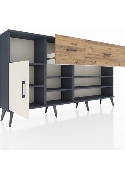 Arges Konsol 6 Raflı 2 Çekmeceli Tek Kapaklı 176x30x99 Antrasit-aytaşı/çam Aytası/atlas Çam - Antrasıt Arges Konsol 6 Raflı 2 Çekmeceli Tek Kapaklı 176x30x99 Antrasit-aytaşı/çam Aytası/atlas Çam - Antrasıt