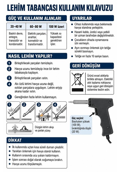 Profesyonel Lehim Tabancası 40-80w Elektirkli Havya Tabancası Lehimleme Tabancası