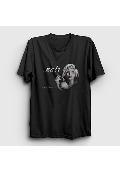 Presmono Unisex Noir Marilyn Monroe T-shirt Siyah