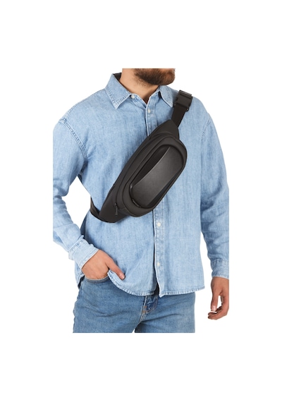 Newish Polo Erkek Deri Crossbody Çapraz Göğüs Omuz Ve Bel Çantası New335 Siyah