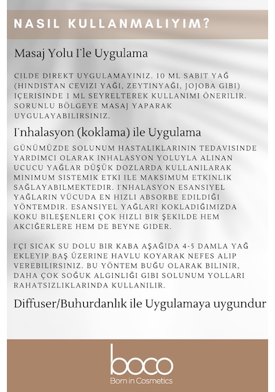 Boco Born In Cosmetics %100 Saf Lavanta + Tarçın Uçucu Yağı 10 + 5 ML