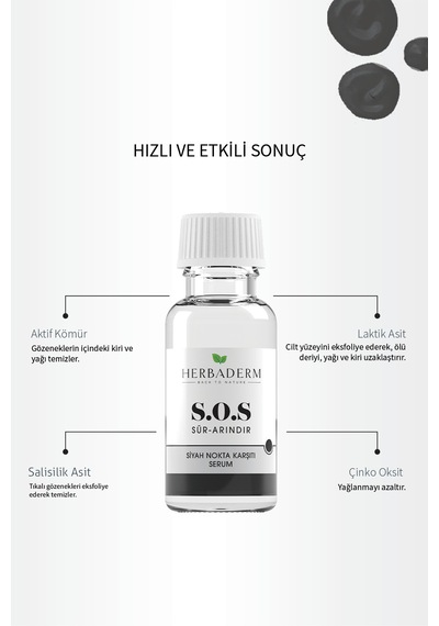 Herbaderm Sos Siyah Nokta Oluşumuna Karşı Cilt Bakım Serumu 20 ML