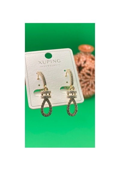 Xuping Rose Gold Renginde Sallantılı Şık Motifli Küpe Altın