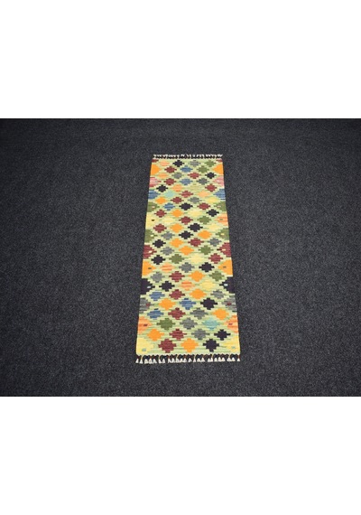 Zehra Abla Halı Yeni El Dokuma Cerit Yörükleri Meşhed İran Mini Yolluk Yün Kilim 7223 Çok Renkli