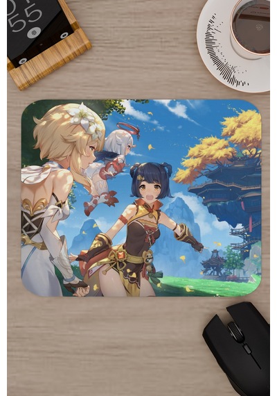 Xiangling Genshin Impact Anime Oyuncu V4 - 22x18 Gaming Mouse Pad Fare Altlığı