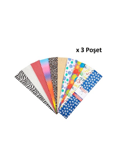 Bigpoint Desenli Krapon Kağıdı 10'lu Karışık Poşet X 3 Poşet