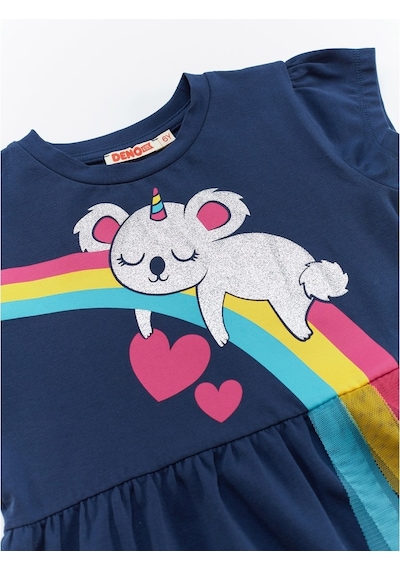 Denokids Koala Kız Elbise Lacivert