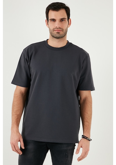 Buratti Pamuklu Bisiklet Yaka Relaxed Fit Basic Erkek T Shirt 5902610 Antrasit