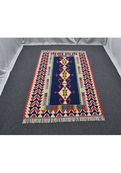 Zehra Abla Halı Yeni El Dokuma Benzersiz Otantik Yağcıbedir Balıkesir Yün Kilim 6923 Çok Renkli
