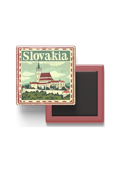9x9 Cm Buzdolap Magnetleri - Slovakya - Slovakia - 2'li Pul Temalı Set